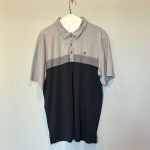 Travis Matthew Men's Gray and Black Polo Shirt